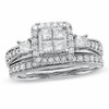 Thumbnail Image 0 of Previously Owned - 1.00 CT. T.W. Quad Princess-Cut Diamond Bridal Set in 10K White Gold