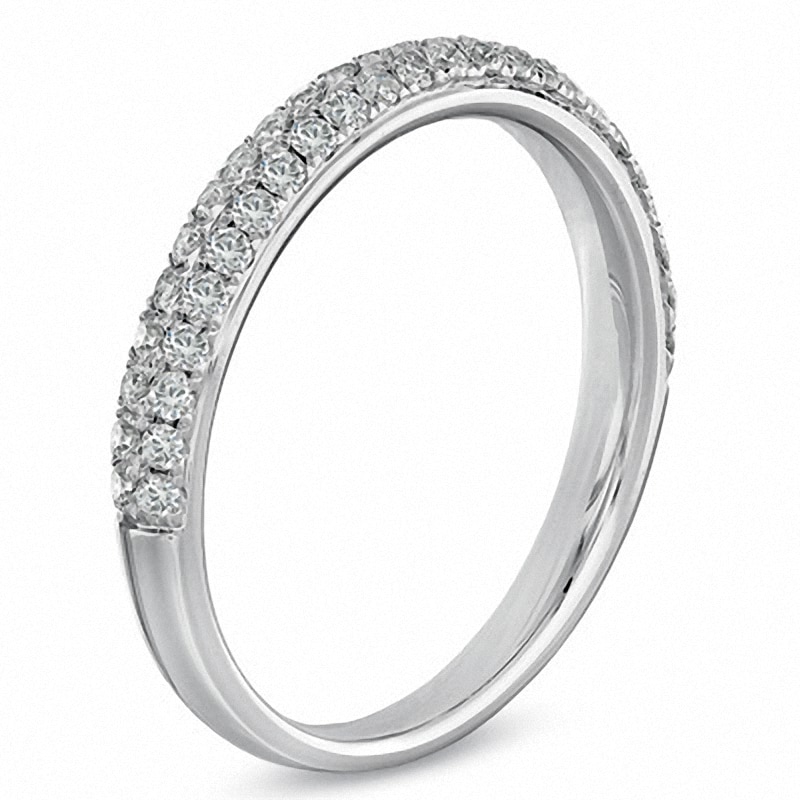 Previously Owned - Vera Wang Love Collection 0.37 CT. T.W. Diamond Two Row Band in 14K White Gold