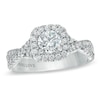 Thumbnail Image 0 of Previously Owned - Vera Wang Love Collection 0.95 CT. T.W. Diamond Frame Engagement Ring in 14K White Gold