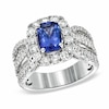 Thumbnail Image 0 of Previously Owned - Cushion-Cut Tanzanite and 1.70 CT. T.W. Diamond Engagement Ring in 14K White Gold