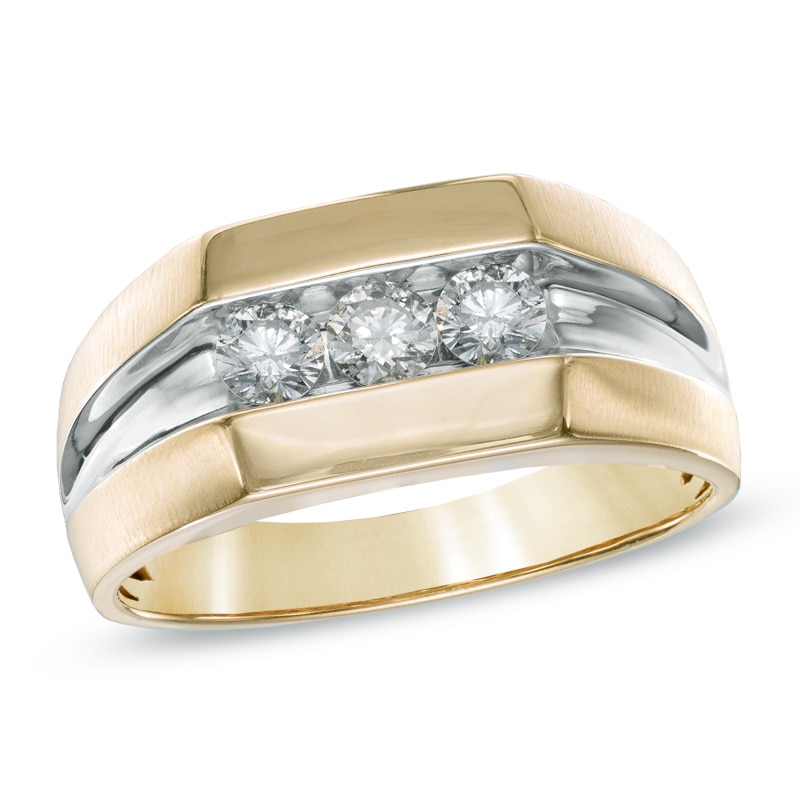 Previously Owned - Men's 0.50 CT. T.W. Diamond Three Stone Ring in 10K Gold|Peoples Jewellers