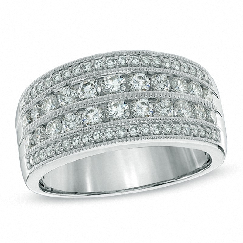 Previously Owned - 1.00 CT. T.W. Diamond Multi-Row Anniversary Band in 14K White Gold|Peoples Jewellers