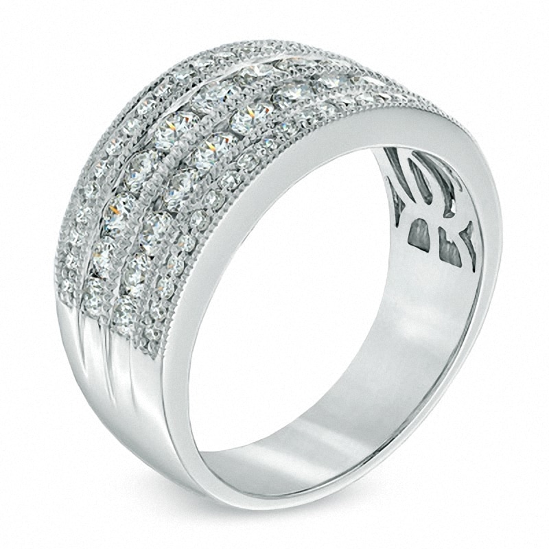 Previously Owned - 1.00 CT. T.W. Diamond Multi-Row Anniversary Band in 14K White Gold
