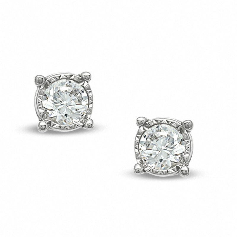 Previously Owned - 0.50 CT. T.W. Diamond Solitaire Stud Earrings in 10K White Gold|Peoples Jewellers