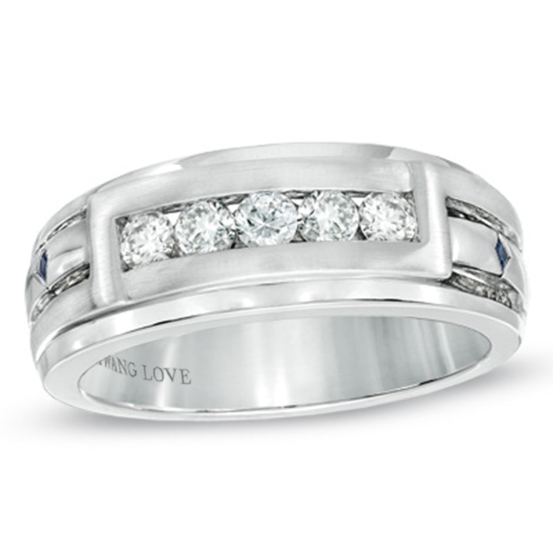 Previously Owned - Vera Wang Love Collection Men's 0.45 CT. T.W. Diamond Wedding Band in 14K White Gold