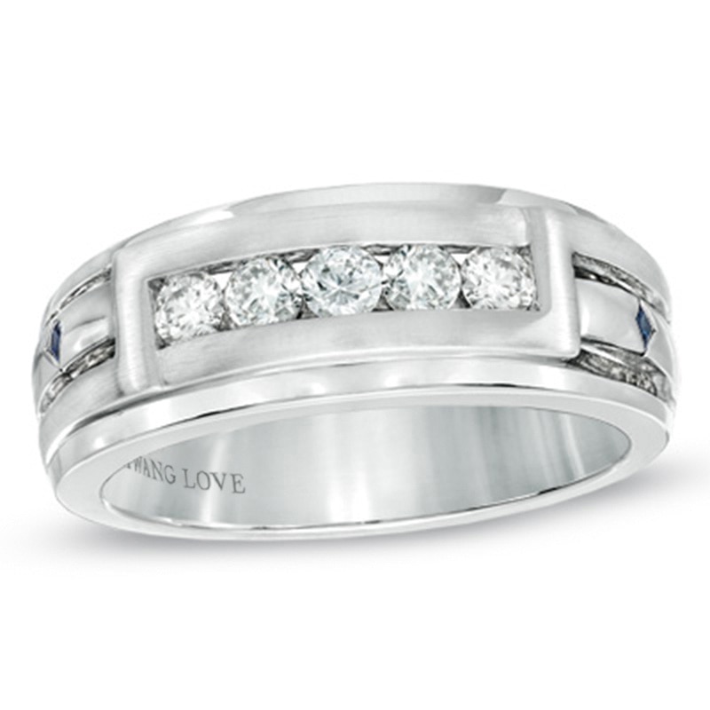 Previously Owned - Vera Wang Love Collection Men's 0.45 CT. T.W. Diamond Wedding Band in 14K White Gold|Peoples Jewellers