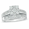 Thumbnail Image 0 of Previously Owned - 0.95 CT. T.W. Diamond Square Cluster Bridal Set in 14K White Gold