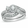 Thumbnail Image 0 of Previously Owned - 1.00 CT. T.W. Diamond Three Stone Bypass Bridal Set in 10K White Gold