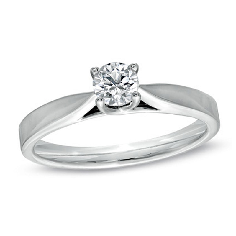 Previously Owned - Celebration Canadian Ideal 0.30 CT. Diamond Engagement Ring in 14K White Gold (I/I1)
