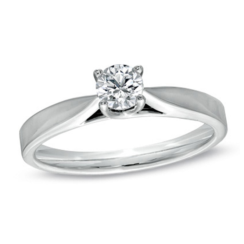 Main Image 1 of Previously Owned - Celebration Ideal 0.30 CT. Diamond Engagement Ring in 14K White Gold (I/I1)