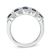 Previously Owned - Vera Wang Love Collection Blue Sapphire and 0.38 CT. T.W. Diamond Five Stone Ring in 14K White Gold