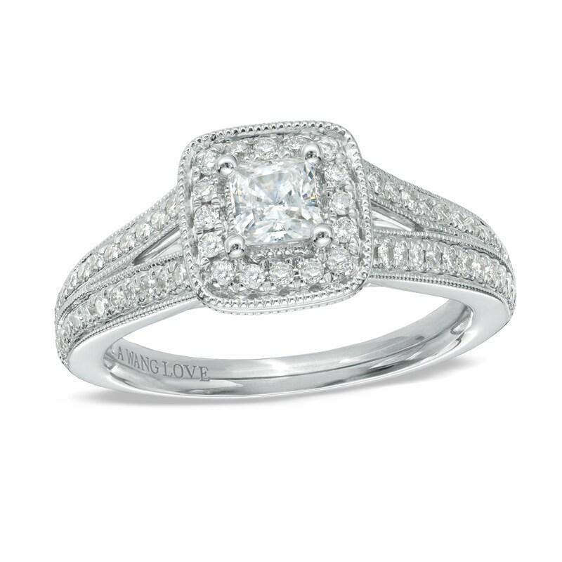 Previously Owned - Vera Wang Love Collection 0.70 CT. T.W. Diamond Vintage-Style Engagement Ring in 14K White Gold