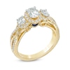 Thumbnail Image 1 of Previously Owned - Vera Wang Love Collection 0.95 CT. T.W. Oval Diamond Three Stone Engagement Ring in 14K Gold