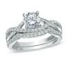 Thumbnail Image 0 of Previously Owned - 1.00 CT. T.W. Canadian Diamond Split Shank Bridal Set in 14K White Gold (I/I2)