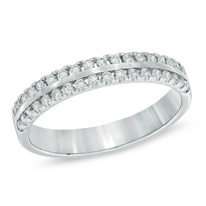 Previously Owned - 0.25 CT. T.W. Diamond Edge Anniversary Band in 14K White Gold