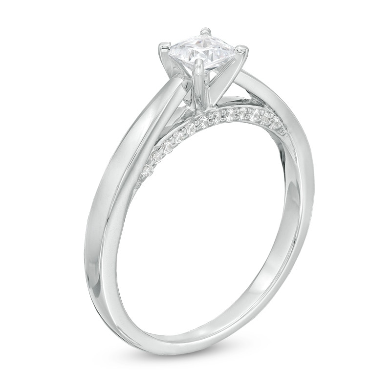 Previously Owned - Celebration Canadian Ideal 0.50 CT. Princess-Cut Diamond Solitaire Engagement Ring in 14K White Gold