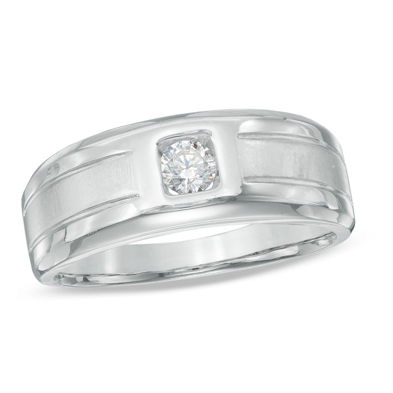 Previously Owned - Men's 0.23 CT. Diamond Solitaire Ring in 10K White Gold|Peoples Jewellers