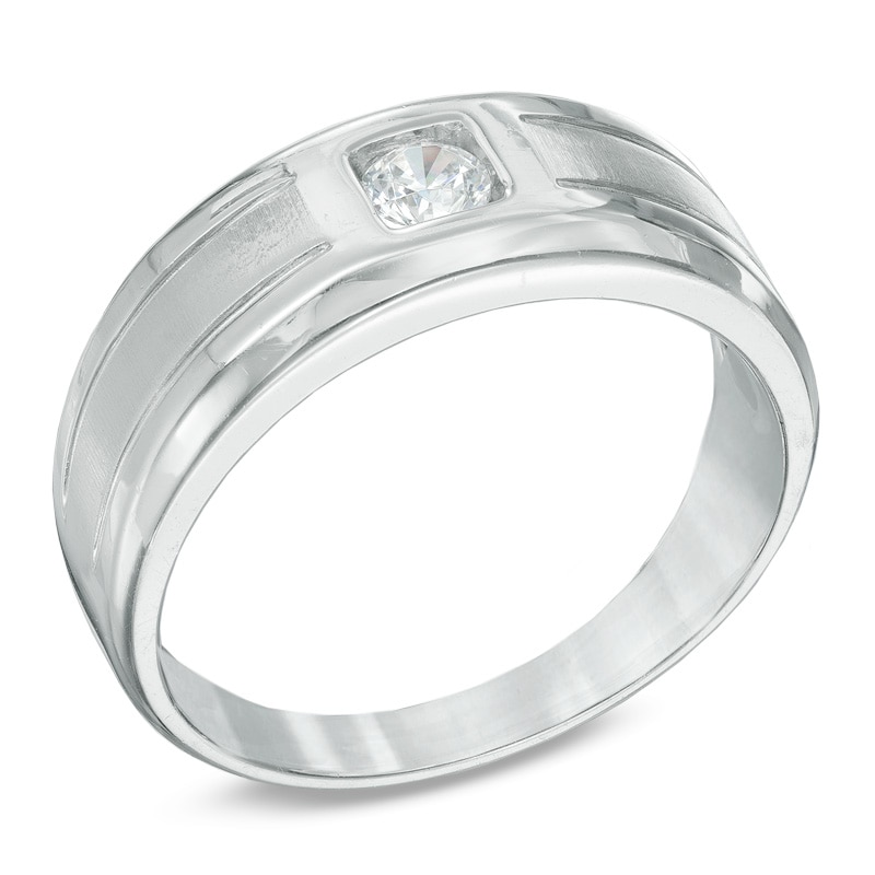 Previously Owned - Men's 0.23 CT. Diamond Solitaire Ring in 10K White Gold