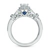 Previously Owned - Vera Wang Love Collection 0.58 CT. T.W. Pear-Shaped Diamond and Blue Sapphire Ring in 14K White Gold