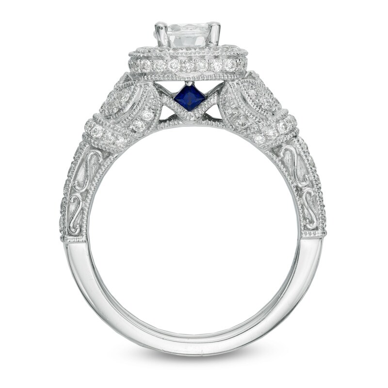 Main Image 3 of Previously Owned - Vera Wang Love Collection 1.20 CT. T.W. Diamond Frame Vintage-Style Ring in 14K White Gold