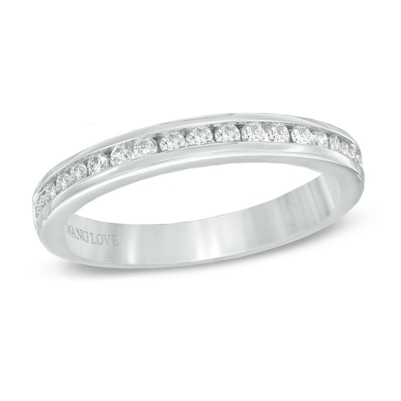 Previously Owned - Vera Wang Love Collection 0.23 CT. T.W. Diamond Wedding Band in 14K White Gold