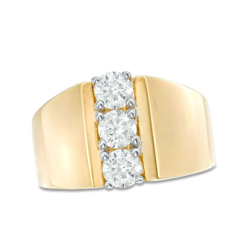 Previously Owned - 1.00 CT. T.W. Diamond Linear Past Present Future® Ring in 14K Gold