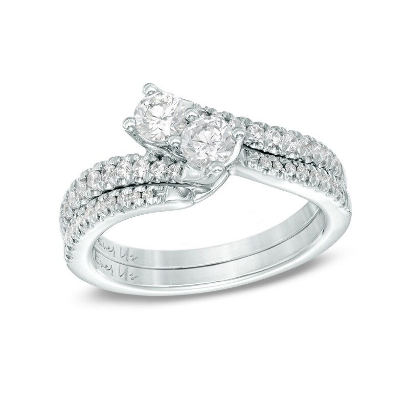 Previously Owned - Ever Us™ 1.50 CT. T.W. Two-Stone Diamond Ring in 14K White Gold