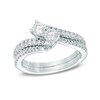 Thumbnail Image 4 of Previously Owned - Ever Us™ 0.50 CT. T.W. Two-Stone Diamond Bypass Ring in 14K White Gold