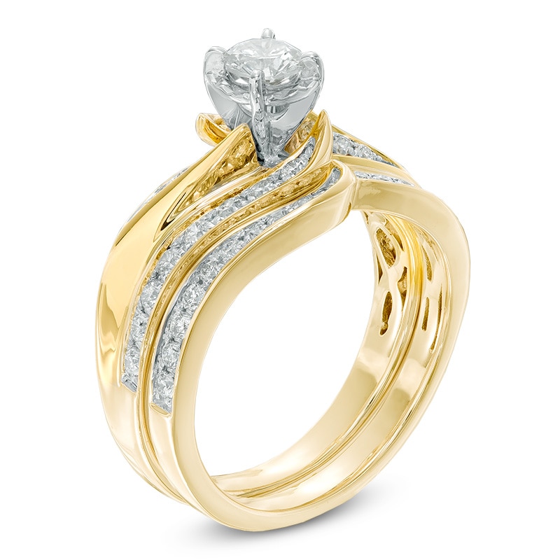 Previously Owned - 1.00 CT. T.W. Diamond Swirl Bridal Set in 10K Gold