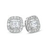Thumbnail Image 1 of Previously Owned - 0.40 CT. T.W. Princess-Cut Diamond Frame Stud Earrings in 14K White Gold (I/I2)