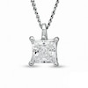 Previously Owned - 0.30 CT. Princess-Cut Canadian Diamond Pendant in 14K White Gold (I/I2) - 17"