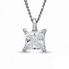Thumbnail Image 1 of Previously Owned - 0.30 CT. Princess-Cut  Diamond Pendant in 14K White Gold (I/I2) - 17"