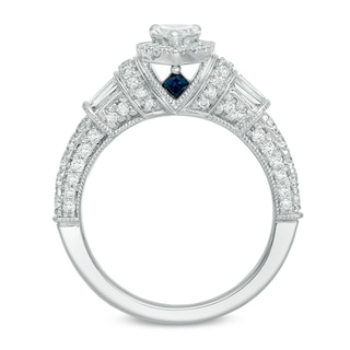 Previously Owned - Vera Wang Love Collection 1.18 CT. T.W. Pear-Shaped Diamond Frame Engagement Ring in 14K White Gold