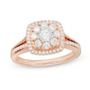 Thumbnail Image 0 of Previously Owned - 0.45 CT. T.W. Composite Diamond Cushion Frame Engagement Ring in 10K Rose Gold