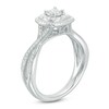 Thumbnail Image 1 of Previously Owned - 0.50 CT. T.W. Diamond Double Cushion Frame Twist Engagement Ring in 10K White Gold