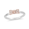 Previously Owned - Enchanted Disney Snow White 0.09 CT. T.W. Diamond Bow Anniversary Band in 14K Two-Tone Gold