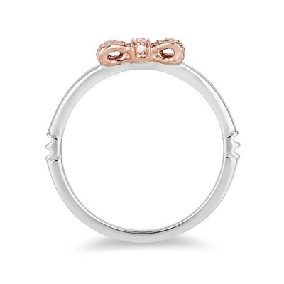 Previously Owned - Enchanted Disney Snow White 0.09 CT. T.W. Diamond Bow Anniversary Band in 14K Two-Tone Gold