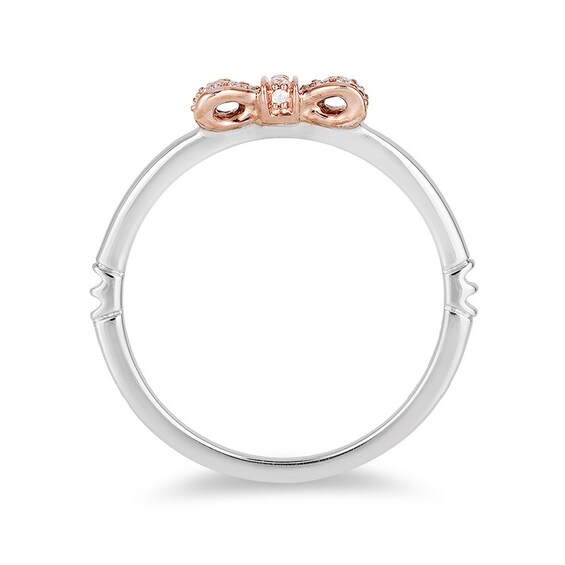 Previously Owned - Enchanted Disney Snow White 0.09 CT. T.W. Diamond Bow Anniversary Band in 14K Two-Tone Gold