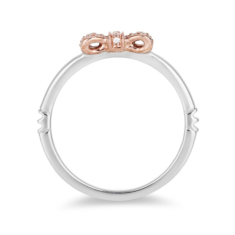 Previously Owned - Enchanted Disney Snow White 0.09 CT. T.W. Diamond Bow Anniversary Band in 14K Two-Tone Gold