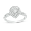 Thumbnail Image 1 of Previously Owned - 0.45 CT. T.W. Diamond Double Pear-Shaped Twist Engagement Ring in 10K White Gold