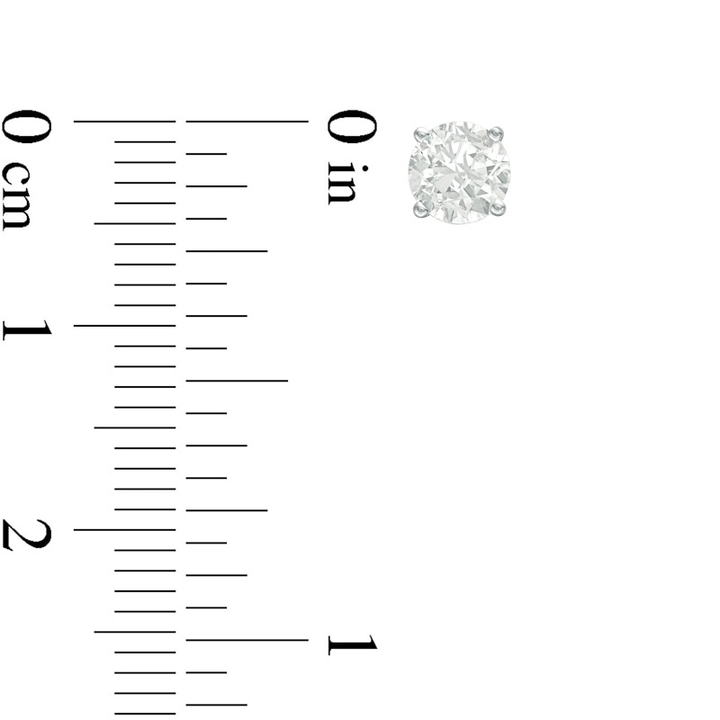 Previously Owned - 2.00 CT. T.W. Diamond Solitaire Stud Earrings in 14K White Gold (J/I2)