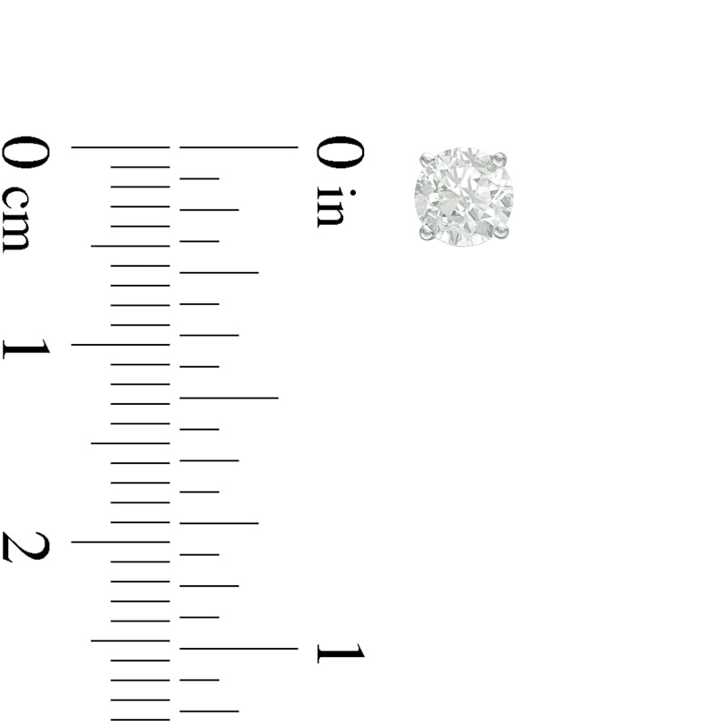 Previously Owned - 1.50 CT. T.W. Diamond Solitaire Stud Earrings in 14K White Gold (J/I2)