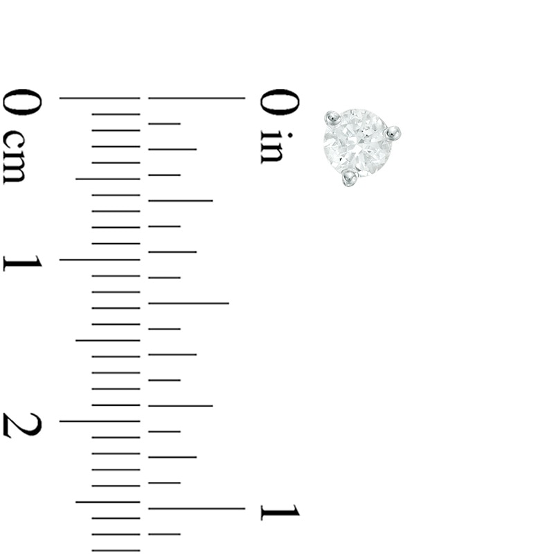 Main Image 2 of Previously Owned - 0.50 CT. T.W. Diamond Solitaire Stud Earrings in 14K White Gold (I/I2)