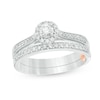 Thumbnail Image 1 of Previously Owned - Perfect Fit 0.50 CT. T.W. Diamond Frame Interlocking Bridal Set in 10K White Gold