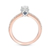 Previously Owned - Vera Wang Love Collection 0.60 CT. T.W. Oval Diamond Frame Engagement Ring in 14K Two-Tone Gold