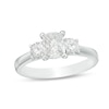 Thumbnail Image 1 of Previously Owned - 1.00 CT. T.W. Composite Diamond Cushion Three Stone Engagement Ring in 14K White Gold