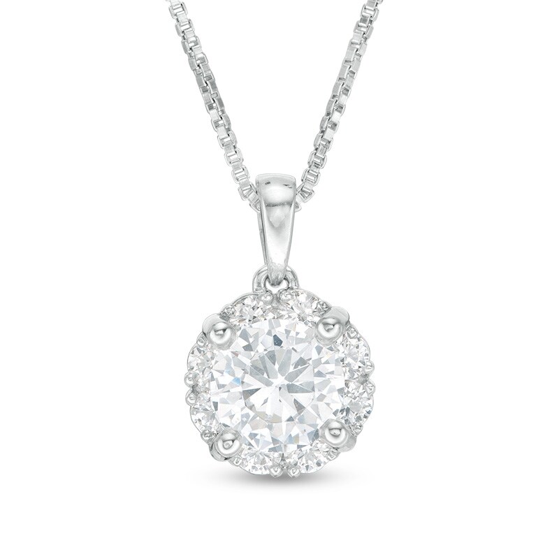 Main Image 1 of Previously Owned - 1.00 CT. T.W.  Diamond Frame Pendant in 14K White Gold (I/I2)