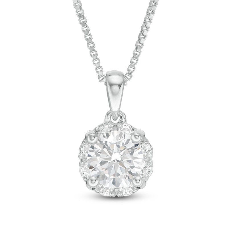 Previously Owned - 0.75 CT. T.W.  Diamond Frame Pendant in 14K White Gold (I/I2)