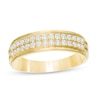 Thumbnail Image 0 of Previously Owned - Men's 0.50 CT. T.W. Diamond Double Row Wedding Band in 10K Gold