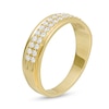 Thumbnail Image 2 of Previously Owned - Men's 0.50 CT. T.W. Diamond Double Row Wedding Band in 10K Gold